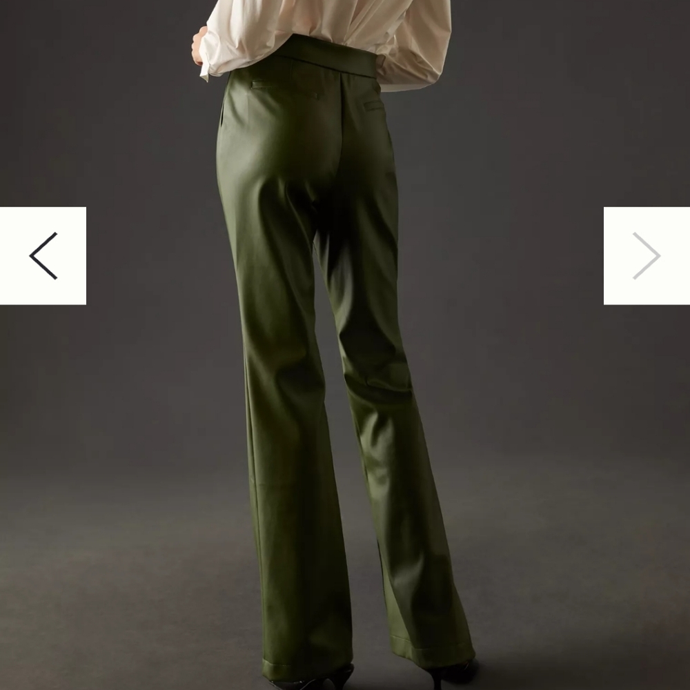 Avec Les Files Green Faux leather pants - Picture 2 of 5